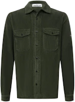 STONE ISLAND FW21 Logo Cotton Pocket Long Sleeve Shirt Military Green Men 751512111-V0055 STONE ISLAND FW21 Logo Cotton Pocket Long Sleeve Shirt Military Green Men 751512111-V0055