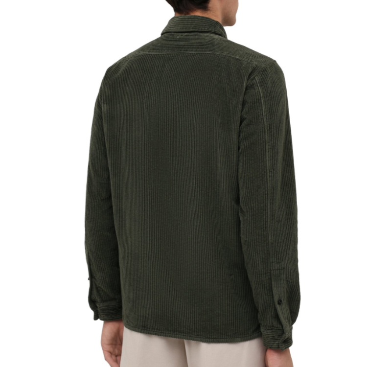 Shop STONE ISLAND FW21 Logo Cotton Pocket Long Sleeve Shirt Military Green Men 751512111-V0055