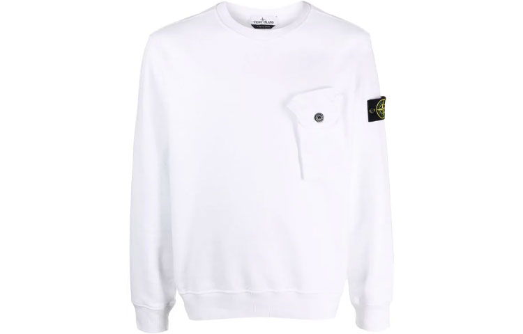 Stone Island FW21 Logo Crewneck Sweatshirt White 751560419-V0001