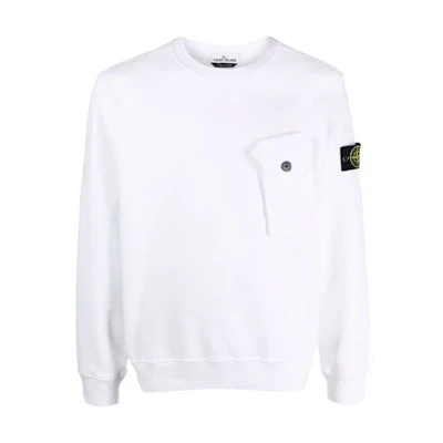 Stone Island FW21 Logo Crewneck Sweatshirt White 751560419-V0001