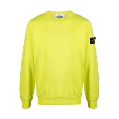 Stone Island FW21 Logo Patch Crewneck Sweatshirt Yellow 741563051-V0051