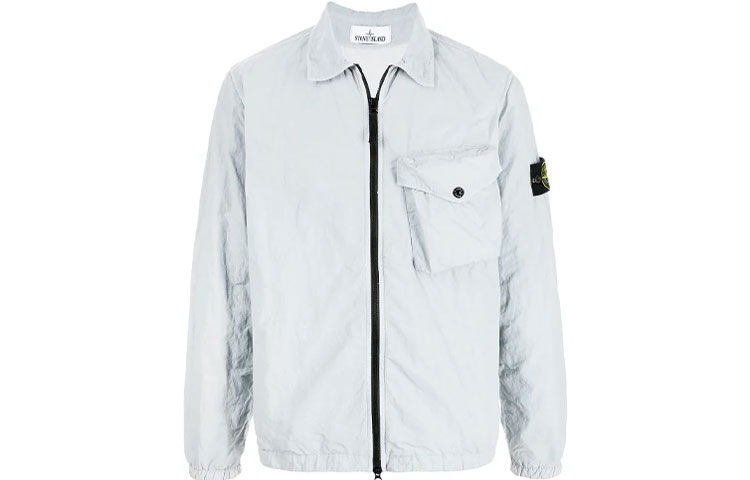 Stone Island FW21 Logo Patch Long Sleeve Jacket Men’s Gray 751511803-V0061