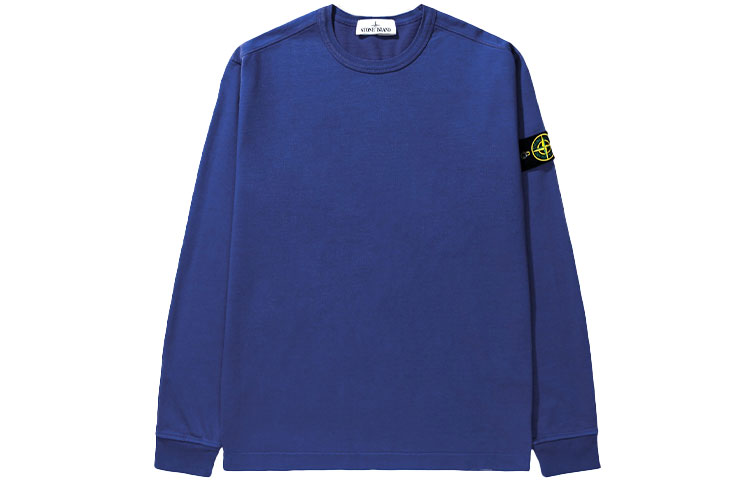 Stone Island FW21 Logo Patch Long Sleeve Sweatshirt Blue 741564450-V0043
