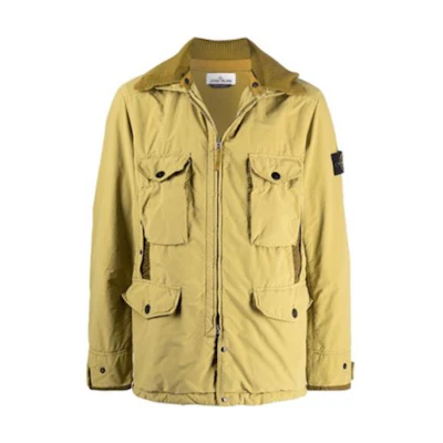 Stone Island FW21 Logo Patch Multi-Pocket Jacket Yellow Men’s 751541031-V0098
