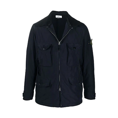 Stone Island FW21 Logo Patch Multi-Pocket Utility Jacket Navy Blue (Men) 751541031-V0020