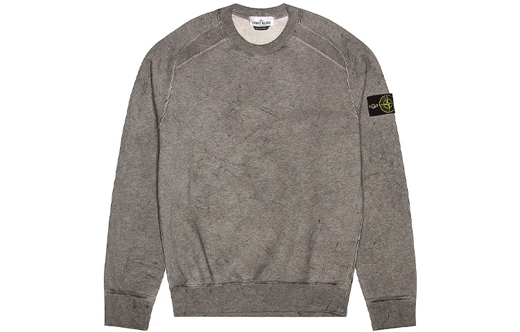 Stone Island FW21 Logo Patch Pullover Long Sleeve Sweatshirt Black/Grey 741562290-V1M29