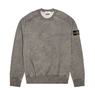 Stone Island FW21 Logo Patch Pullover Long Sleeve Sweatshirt Black/Grey 741562290-V1M29