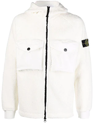 Stone Island FW21 Logo Patch Sherpa Fleece Hooded Jacket White Men’s Outerwear 751560134-V0001 Order Stone Island FW21 Logo Patch Sherpa Fleece Hooded Jacket White Men’s Outerwear 751560134-V0001