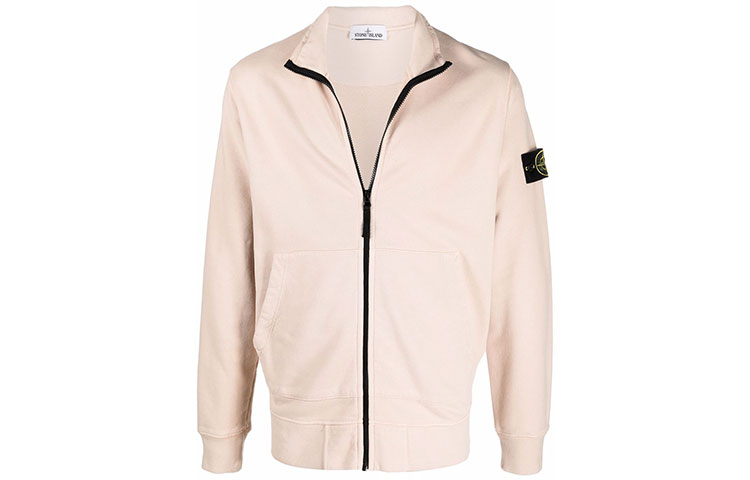 Stone Island FW21 Logo Patch Zip Sleeve Jacket Pink 751566120-V0082