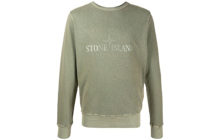 Stone Island FW21 Logo Print Crewneck Sweatshirt Men’s Green MO721564760-V0158