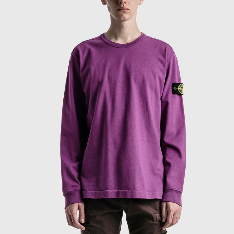 Purchase STONE ISLAND FW21 標誌袖口紫紅色長袖衛衣 741564450-V0045