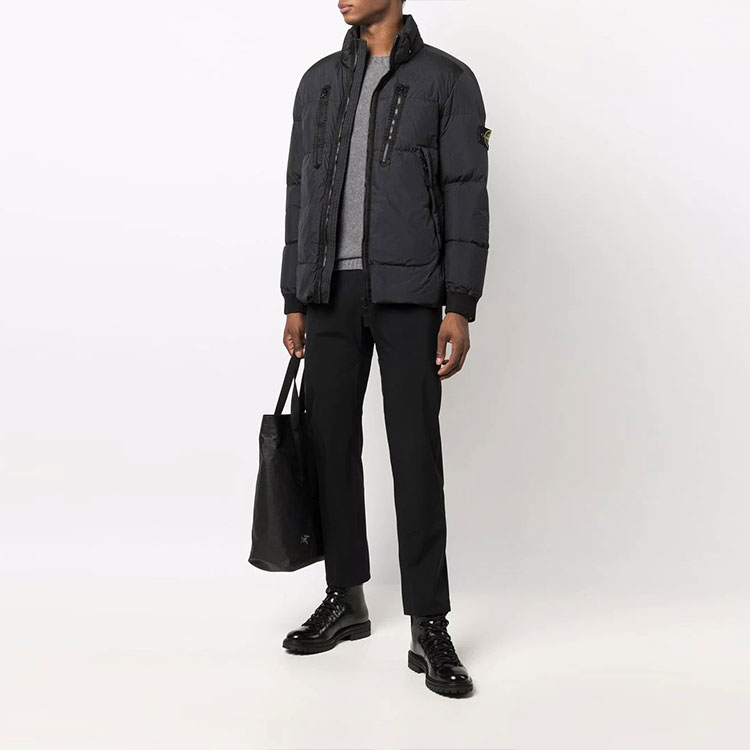 STONE ISLAND FW21 Logo Zip Down Jacket Black Unisex 751540223-V0029 圖 3