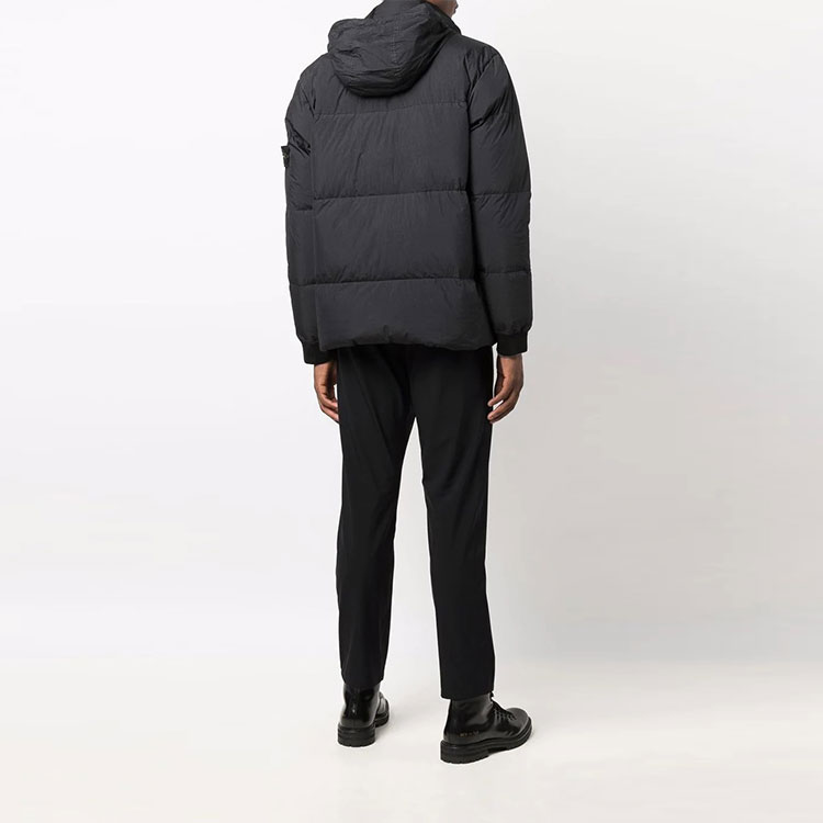 STONE ISLAND FW21 Logo Zip Down Jacket Black Unisex 751540223-V0029 圖 4