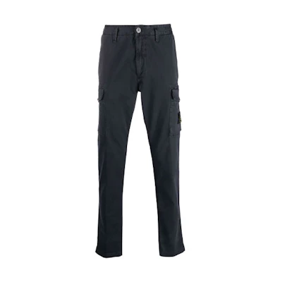 STONE ISLAND FW21 Patch Logo Navy Blue Straight Comfort Cargo Pants Men 7515318L1-V0120