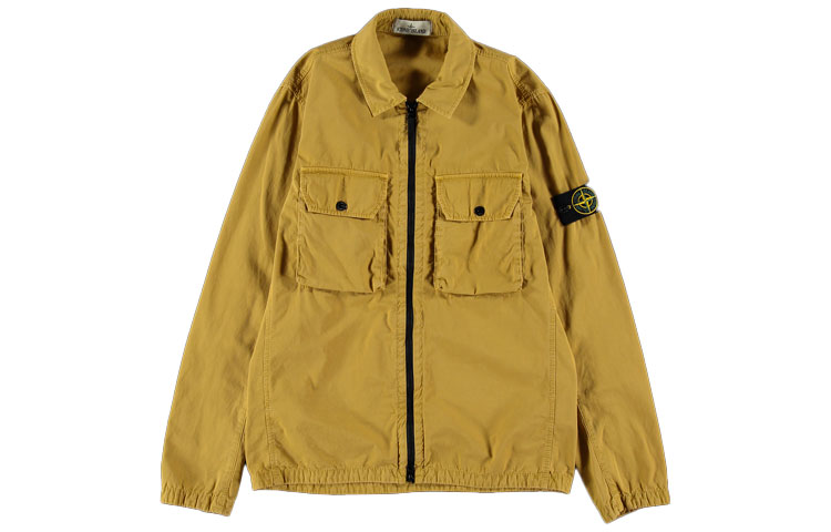 STONE ISLAND FW21 Patch Shirt Jacket Yellow Mens. 7515113WN-V0198
