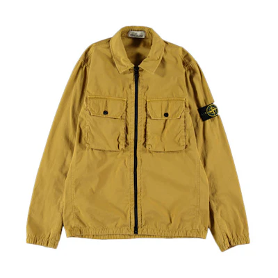 STONE ISLAND FW21 Patch Shirt Jacket Yellow Mens. 7515113WN-V0198
