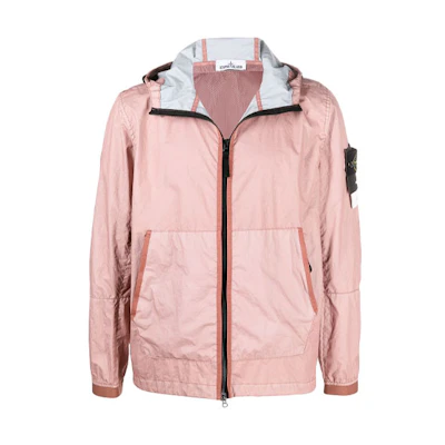 Stone Island FW21 Pink Logo Patch Hooded Jacket Men 741540523-V0086