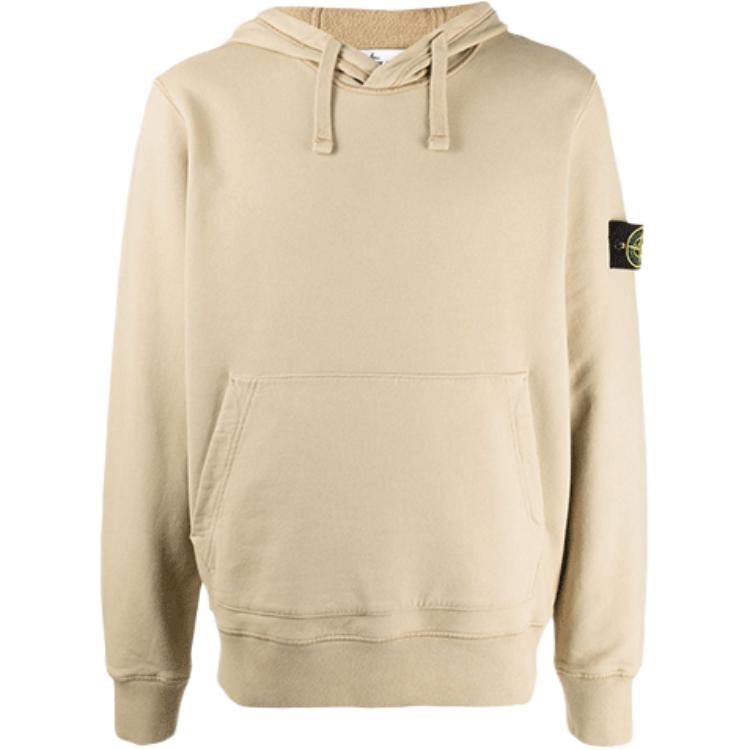 Stone Island FW21 Pullover Sweatshirt Beige Solid Logo Patch 751564120-V0091