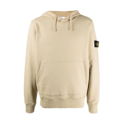 Stone Island FW21 Pullover Sweatshirt Beige Solid Logo Patch 751564120-V0091