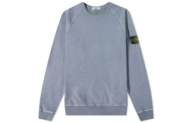 Stone Island FW21 Raglan Crewneck Sweatshirt Pastel Blue 741566060-V0146