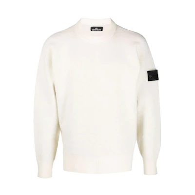 STONE ISLAND FW21 Shadow Project White Wool Pullover Sweater. 7519507A2-V2093
