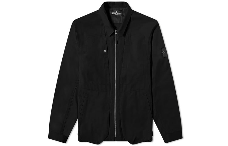 Stone Island FW21 Shadow Project Logo Zip Jacket Black - Outerwear 751910409-V1029