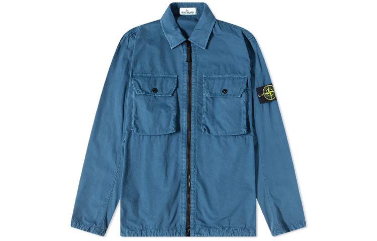 Stone Island FW21 Sleeve Badge Long Sleeve Jacket Blue 7515113WN-V0123
