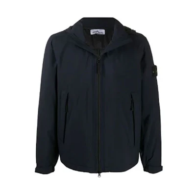 Stone Island FW21 Solid Color Logo Patch Zip Jacket Blue Men’s Outerwear 731541527-V0020