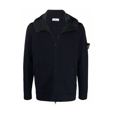 Stone Island FW21 Solid Color Patch Hoodie Blue 7515531A3-V0020