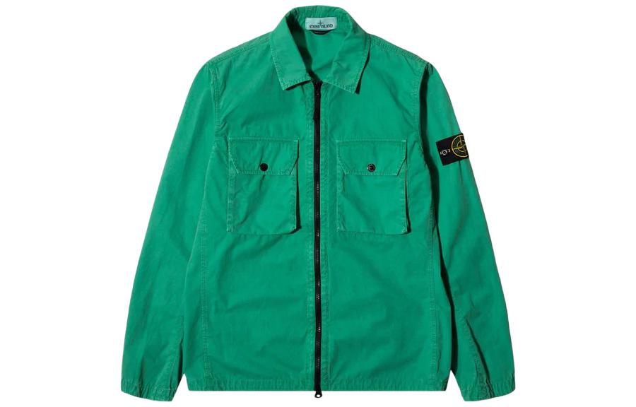 Stone Island FW21 Solid Color Patch Jacket Grass Green 7515113WN-V0150