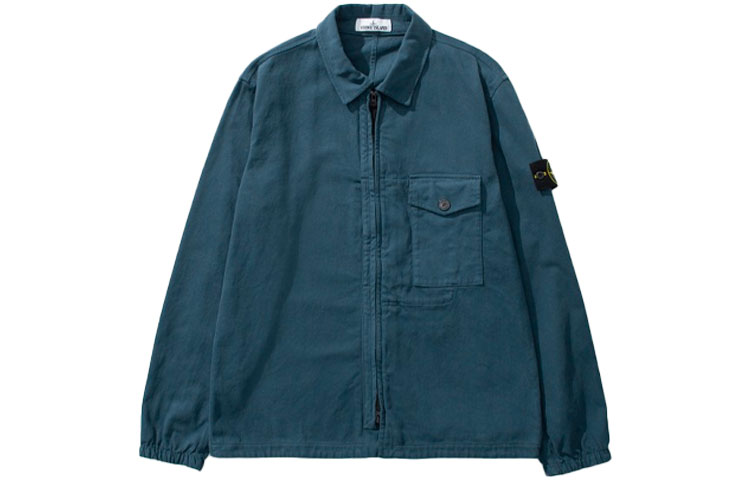 Stone Island FW21 Solid Color Pocket Collar Jacket Blue 751510704-V0023