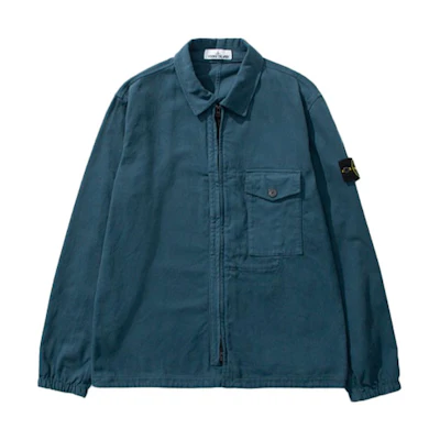 Stone Island FW21 Solid Color Pocket Collar Jacket Blue 751510704-V0023