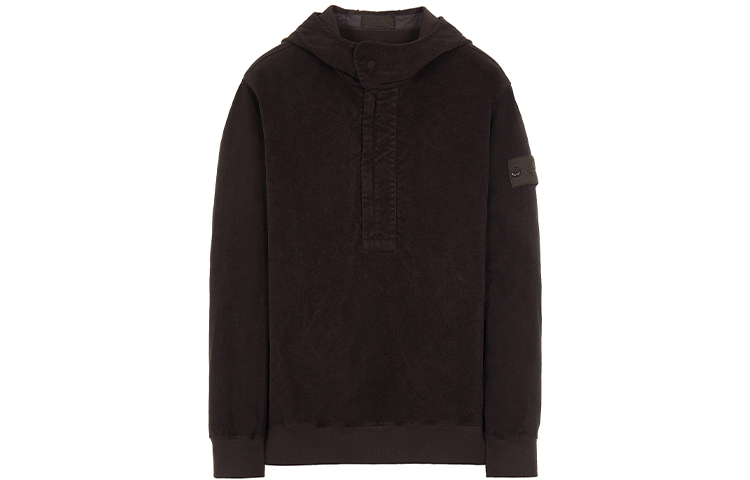 Stone Island FW21 Solid Color Pullover Hoodie Dark Brown 7515667-V0070