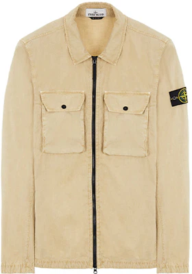 Stone Island FW21純色拉鍊Logo襯衫外套 男款 淡黃色 7515113WN-V0191 Buy Stone Island FW21純色拉鍊Logo襯衫外套 男款 淡黃色 7515113WN-V0191