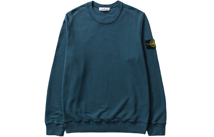 Stone Island FW21 Solid Logo Patch Pullover Sweatshirt Navy - 751563020-V0023