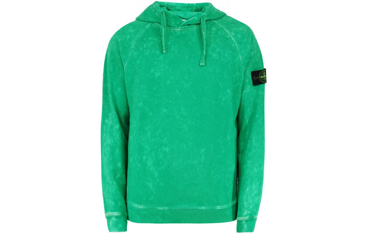 Stone Island FW21 Tie-Dye Green Logo Patch Hoodie Men 751561338-V0050