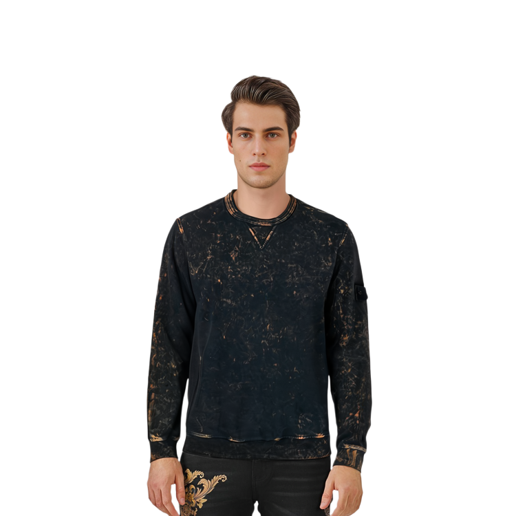 Details for Stone Island FW21 綁染補丁圓領長袖衫 黑色 751561538-V0032