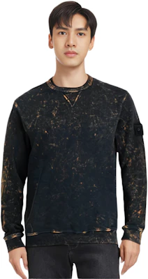 Stone Island FW21 綁染補丁圓領長袖衫 黑色 751561538-V0032 Sizing Stone Island FW21 綁染補丁圓領長袖衫 黑色 751561538-V0032