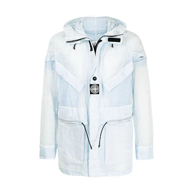 Stone Island FW21 Translucent Logo Patch Hooded Jacket Blue (Men’s) 741542999-V0041
