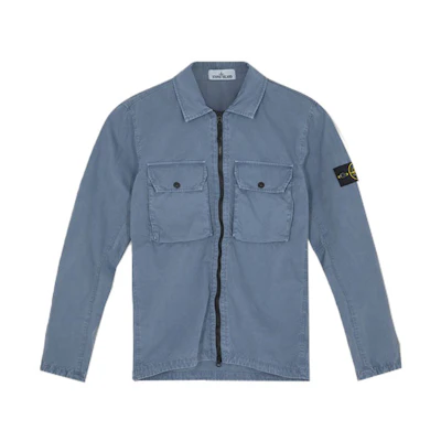 Stone Island FW21 Wash Double Pocket Jacket Misty Blue Men’s 7515113WN-V0146