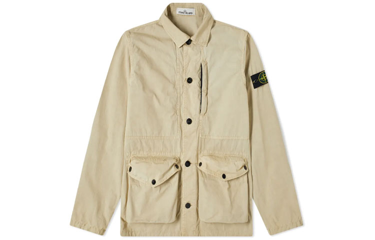 Stone Island FW21 Washed Canvas Multi-Pocket Casual Jacket for Men 7415439WN-V0195