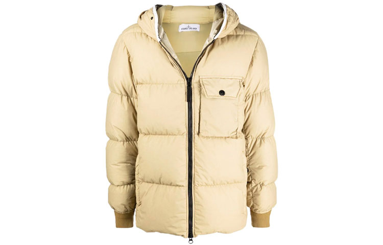 STONE ISLAND FW21 Yellow Down-Filled Puffer Jacket Unisex. 751543432-V0091