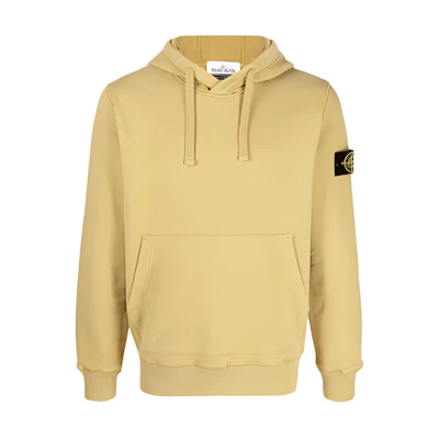 Stone Island FW21 Yellow Pullover Sweatshirt with Logo Patch - 751564120-V0098