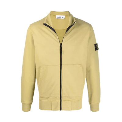 Stone Island FW21 Yellow Solid High Neck Zip Jacket for Men 751566120-V0098