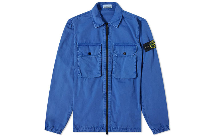 Stone Island FW21 Zipper Long-Sleeve Shirt Jacket Blue 7515113WN-V0143