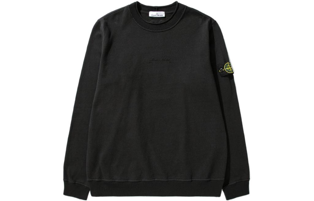 Stone Island FW22 40th Anniversary Logo Crewneck Sweatshirt Black 7715626Q1-V0029