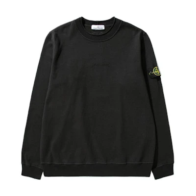 Stone Island FW22 40th Anniversary Logo Crewneck Sweatshirt Black 7715626Q1-V0029