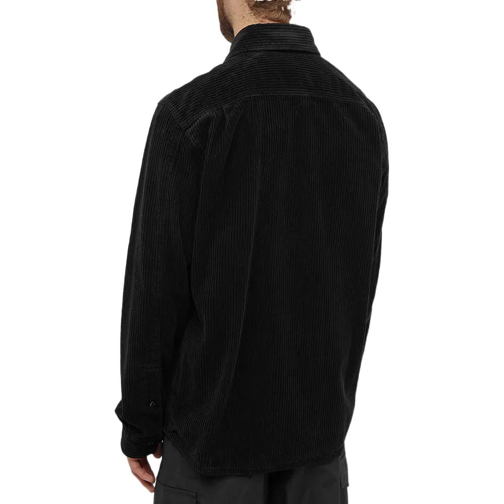 Shop STONE ISLAND FW22 黑色長袖單排扣襯衫 771511811-V0029