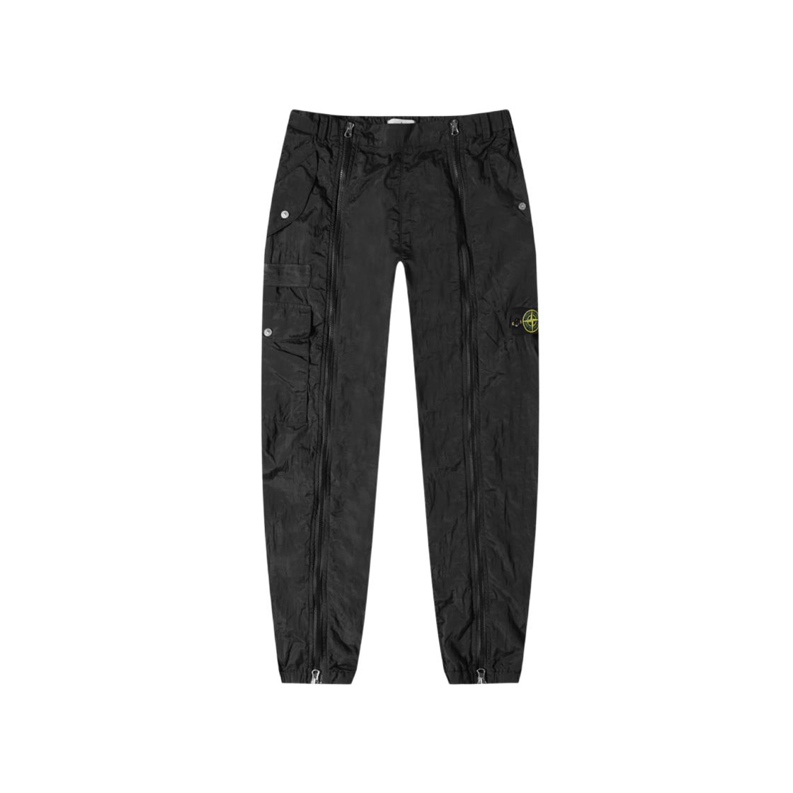 STONE ISLAND FW22  Black Nylon Mid-Waist Casual Pants with Zipper. 771531619-V0029