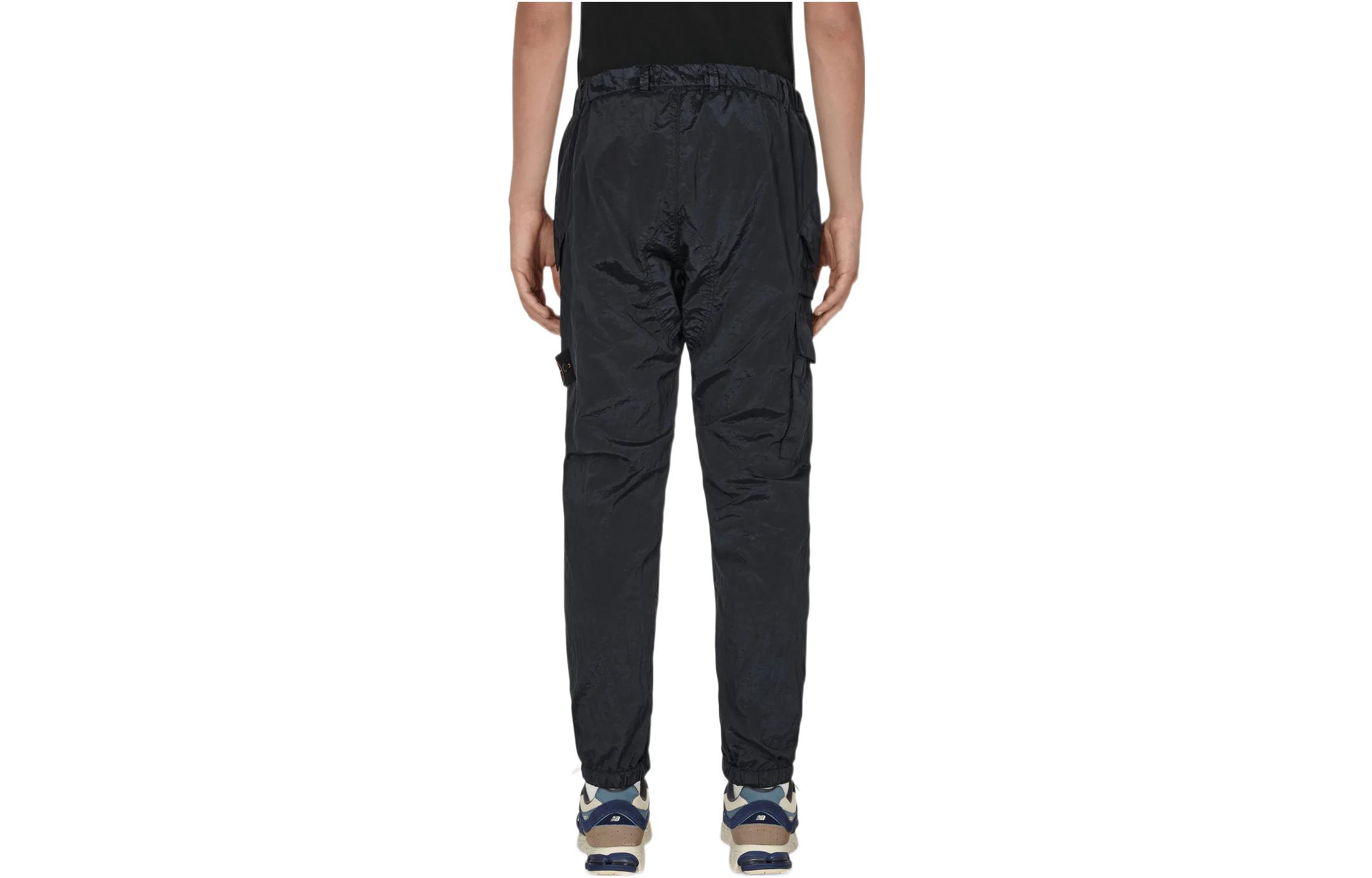 STONE ISLAND FW22  Black Nylon Mid-Waist Casual Pants with Zipper. 771531619-V0029 圖 3